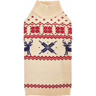 Blueberry Pet Dog Sweater Light Beige Reindeer
