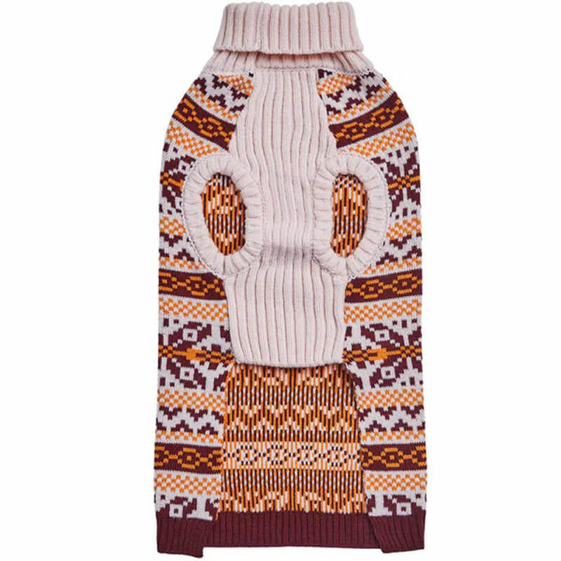 Blueberry Pet Fair Isle Dog Sweater Pink