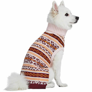 Blueberry Pet Fair Isle Dog Sweater Pink