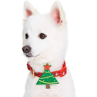 Blueberry Pet Holiday Christmas Tree & Snowman Collar with Christmas Tree Decor