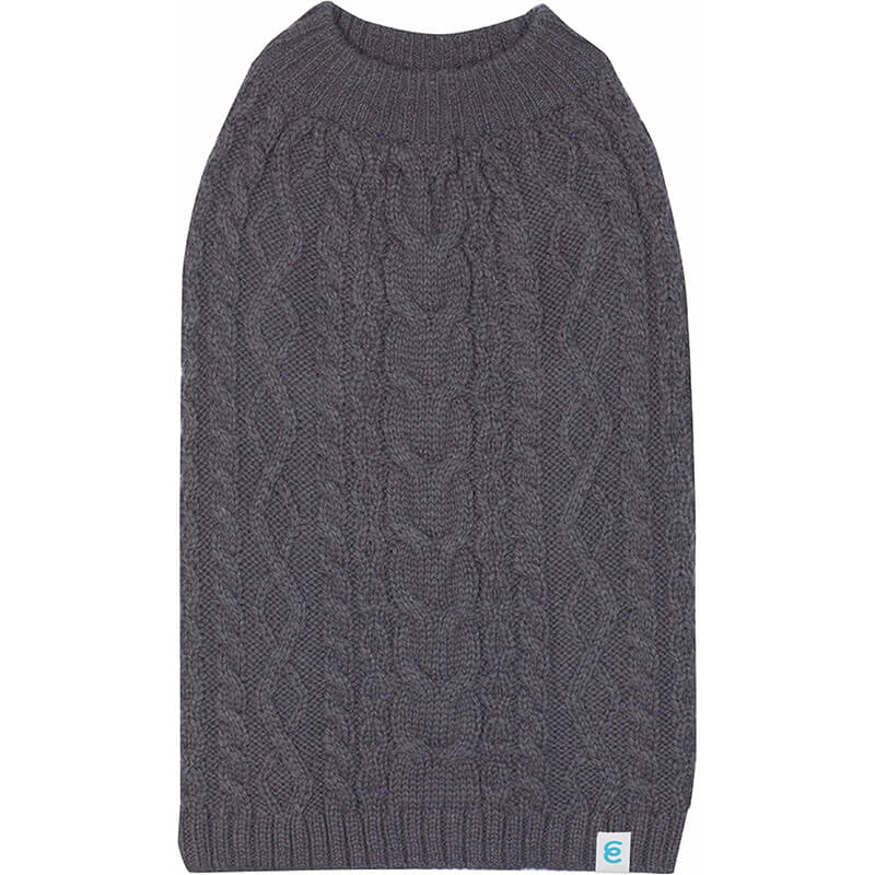 Blueberry Pet Wool Cable Knit Sweater Smoke Grey