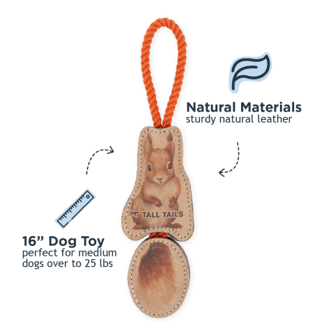 Tall Tails Leather Jointed Squirrel Tug