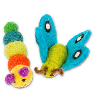 Karma Cat Caterpillar and Butterfly Wool Cat Toy 2-Pack
