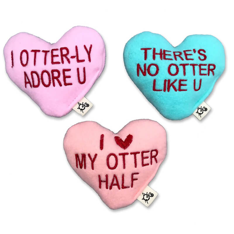 Crochet Kitty Otter with Convo Heart Twin Pack Cat Toys