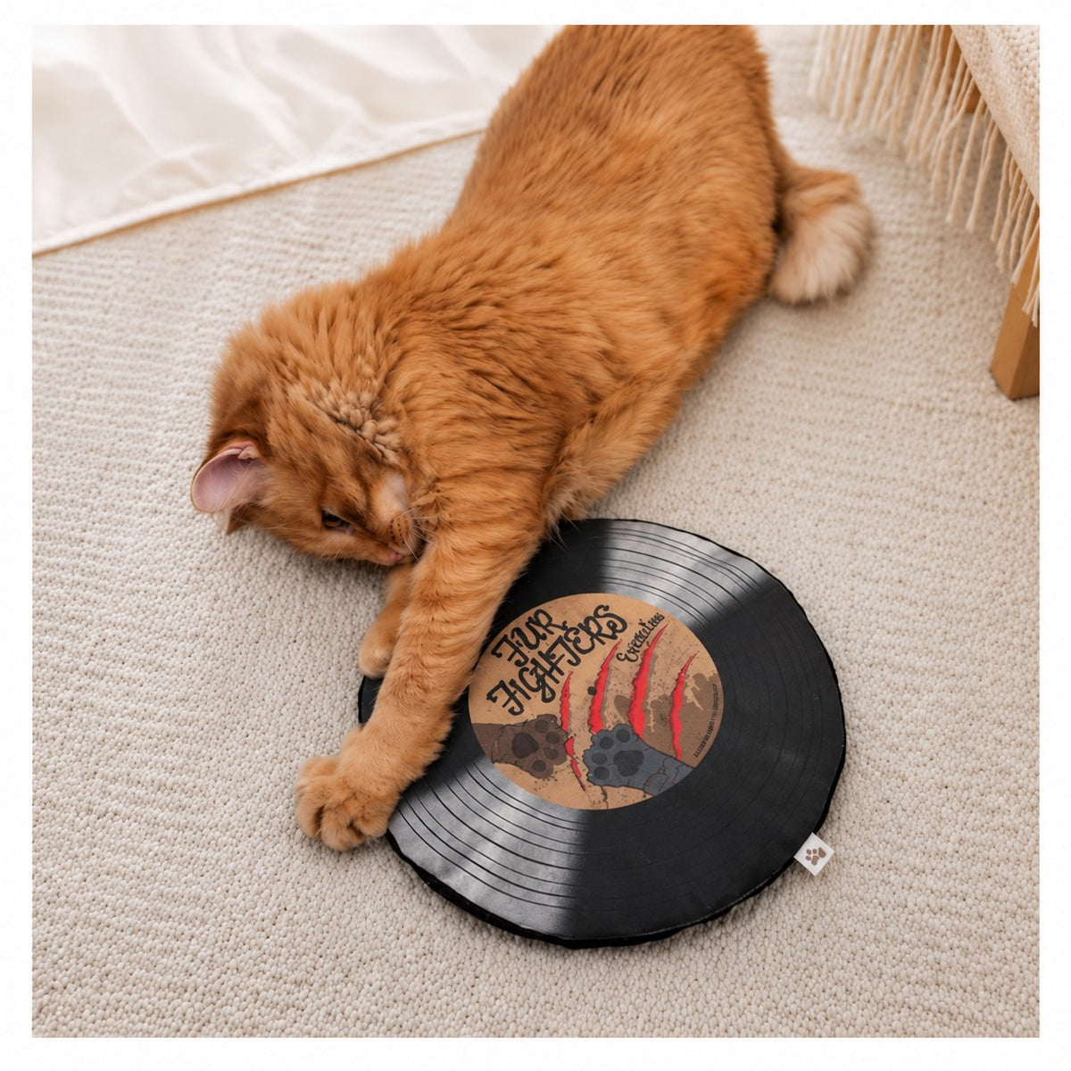 Crochet Kitty Record Mat - Fur Fighters
