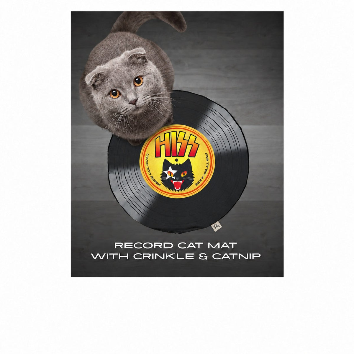 Crochet Kitty Record Mat - HISS