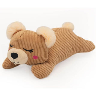 Zippy Paws Snooziez Bear with Shhqueaker