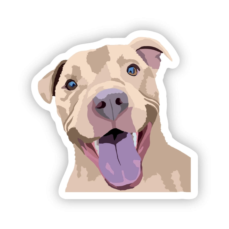Happy Sploot Designs Vinyl Sticker - Tan Pit Bull Terrier