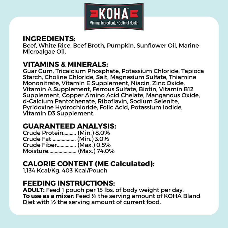 Koha Bland Diet Beef & Rice