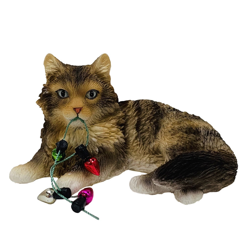 Sandicast Cat Ornament - Maine Coon, Brown Tabby