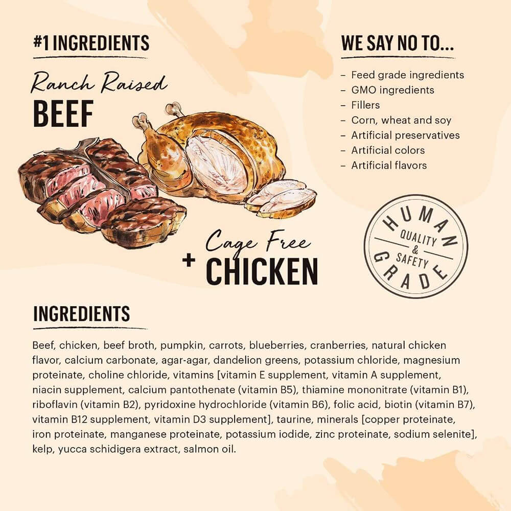 Honest Kitchen CÂTÉ Grain-Free Beef & Chicken Pate