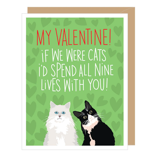 Apartment 2 Cards Valentines Day Card - Two Cats Nine Lives