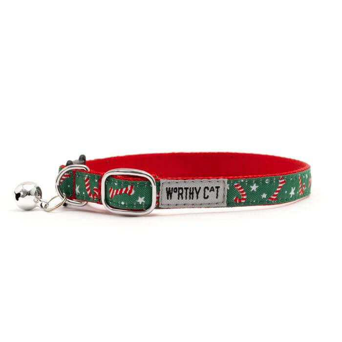 The Worthy Dog Cat Collar Candy Cane