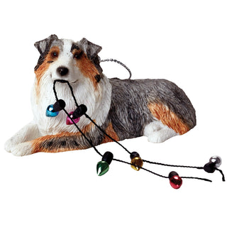 Sandicast Dog Ornament - Australian Shepherd, Blue Merle