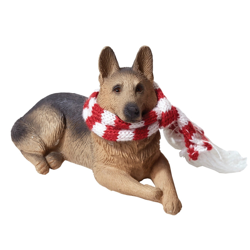 Sandicast Dog Ornament - German Shepherd Lying