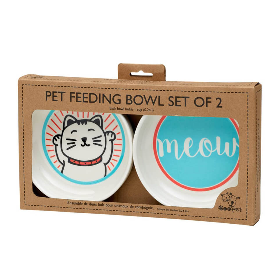 Ore' Pet Lucky Cat Bowl Gift Set