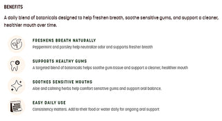 Earth Animal Clean Mouth, Gums & Breath Herbal Dental Supplement