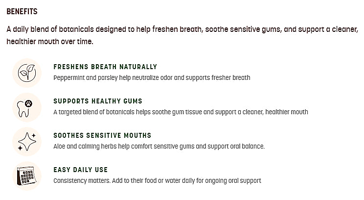 Earth Animal Clean Mouth, Gums & Breath Herbal Dental Supplement