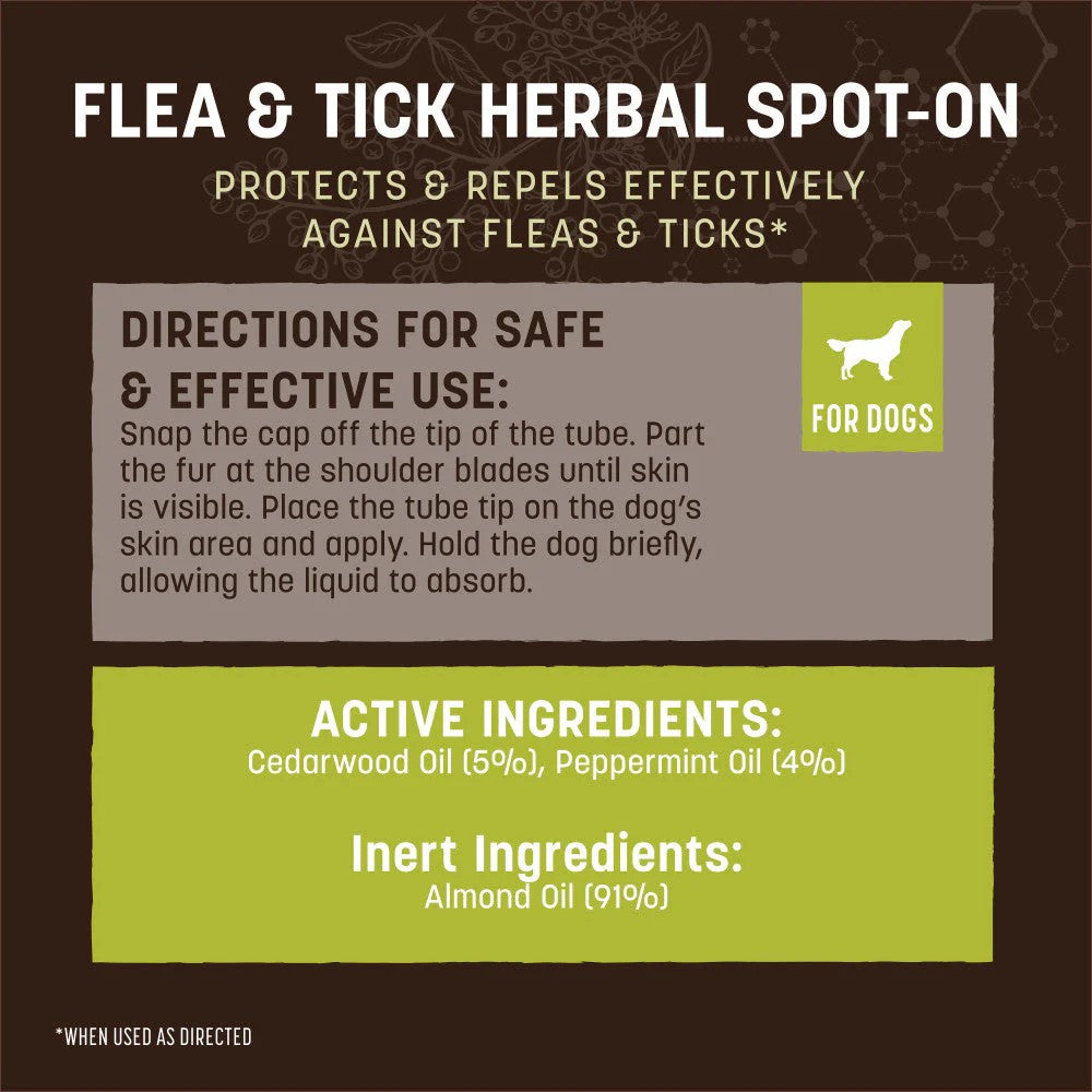 Earth Animal Nature’s Protection Flea & Tick Herbal Spot-On for Dogs