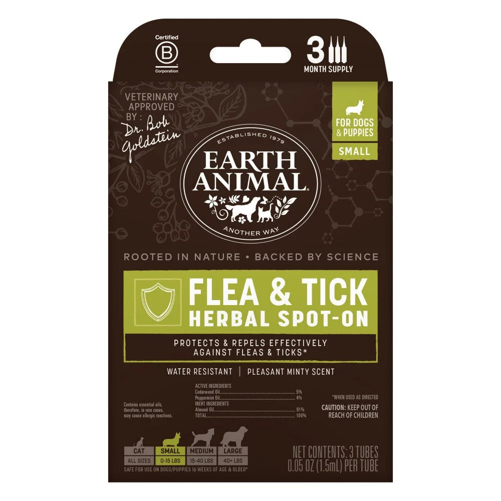 Earth Animal Nature’s Protection Flea & Tick Herbal Spot-On for Dogs