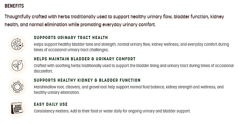 Earth Animal Urinary & Kidney Relief Herbal Drops