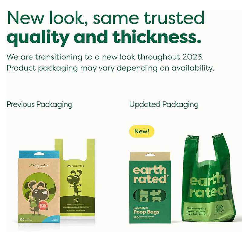 Earth Rated Unscented Poop Bags with handles