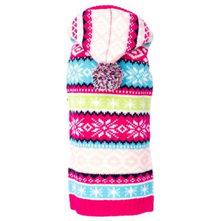 The Worthy Dog Pink Fairisle Hoodie Sweater