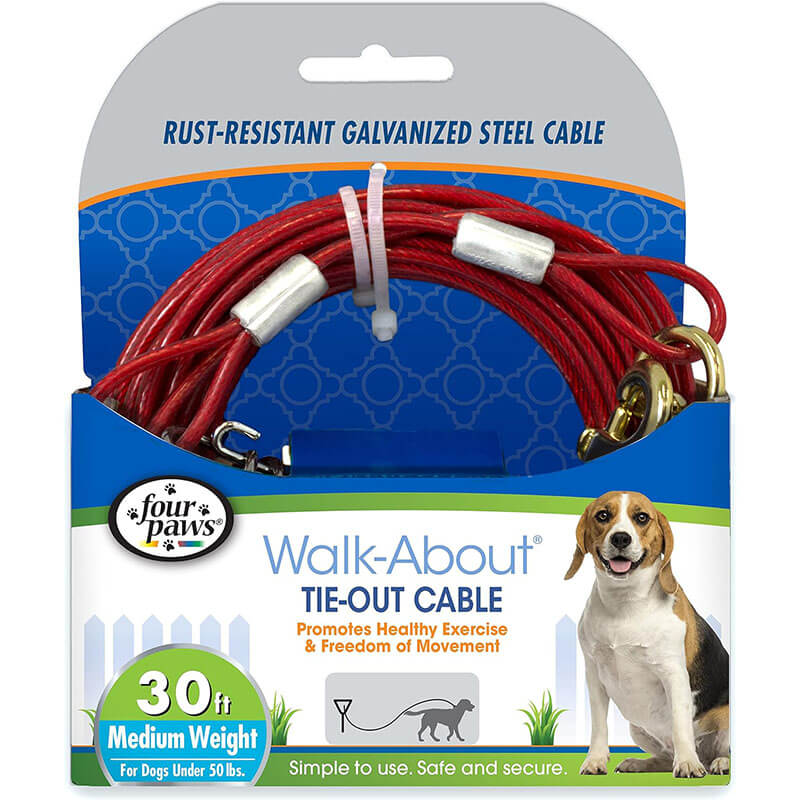 Four Paws Walk About Tie Out Cable Medium Weight