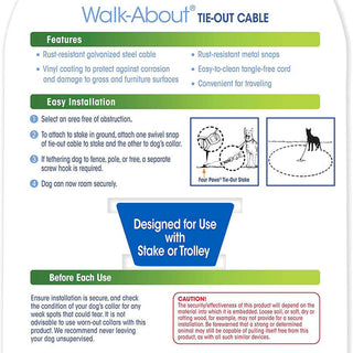 Four Paws Walk About Tie Out Cable Medium Weight