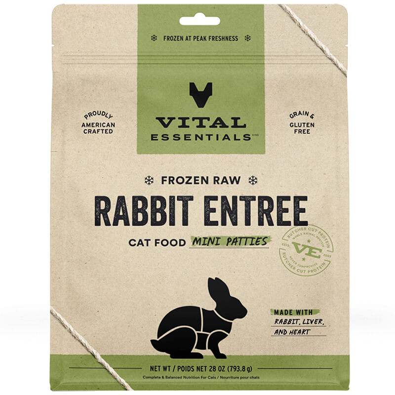 Vital Essentials Cat Frozen Raw Mini Patties Rabbit