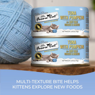 Fussie Cat Kitten Tuna with Pumpkin in Goat Milk Mousse & Shreds