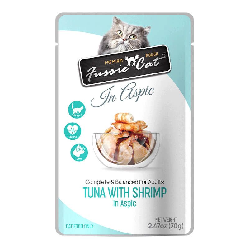 Fussie Cat Pouch Tuna & Shrimp in Aspic