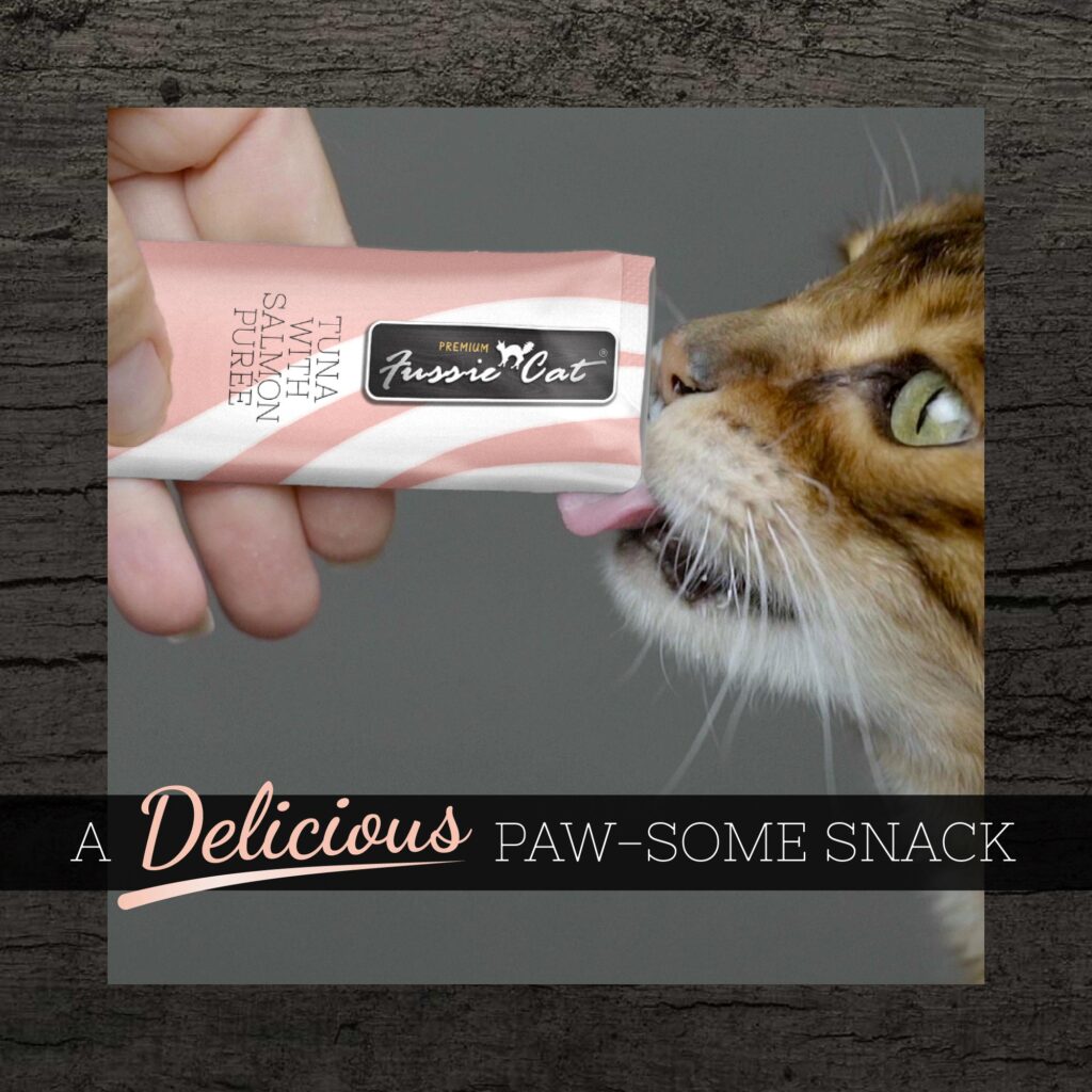 Fussie Cat Lickable Treat Kitten Tuna & Salmon in Goat Milk Puree 4-Pack