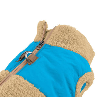 Gooby Zip Up Two-Tone Sherpa Vest Cream