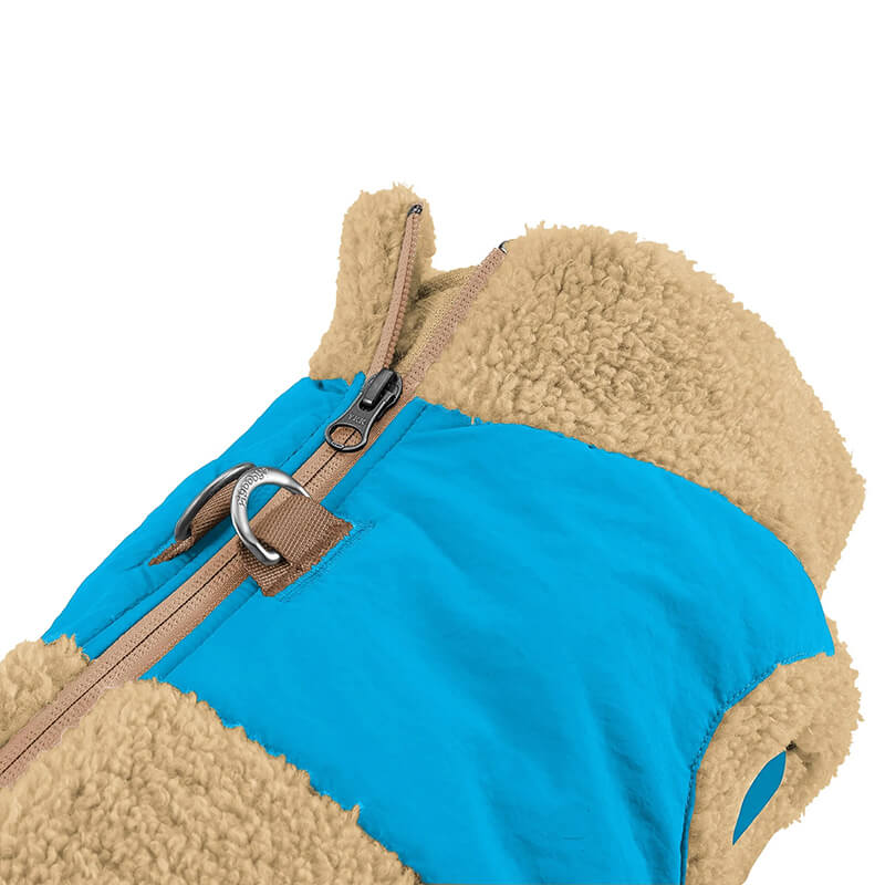 Gooby Zip Up Two-Tone Sherpa Vest Cream