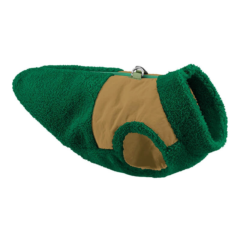 Gooby Zip Up Two-Tone Sherpa Vest Forest Green