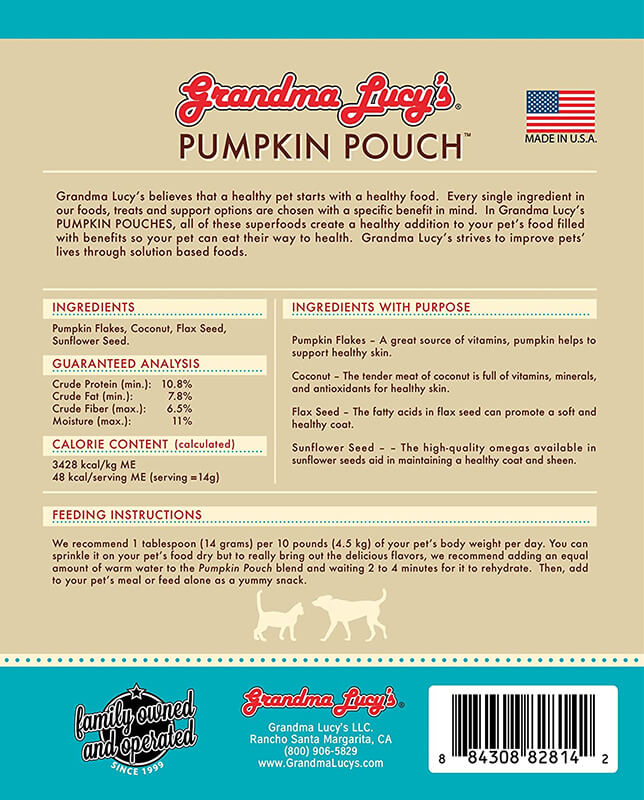 Grandma Lucy's Pumpkin Pouch With Skin & Coat Support
