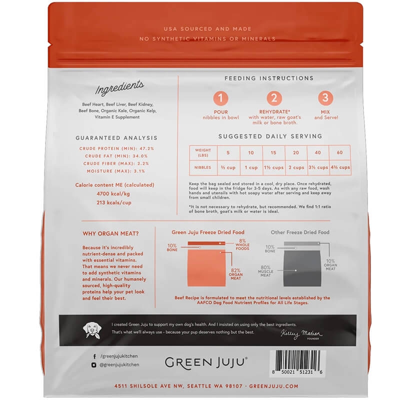 Green Juju Freeze-Dried Raw Limited Ingredient Beef