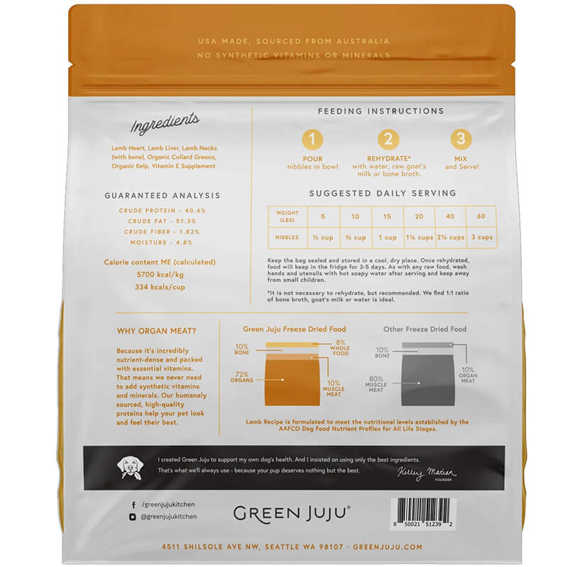 Green Juju Freeze-Dried Raw Limited Ingredient Lamb