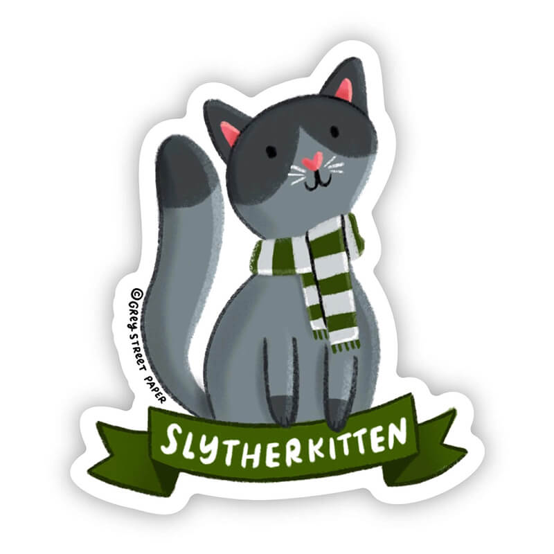 Grey Street Paper Slytherkitten Sticker