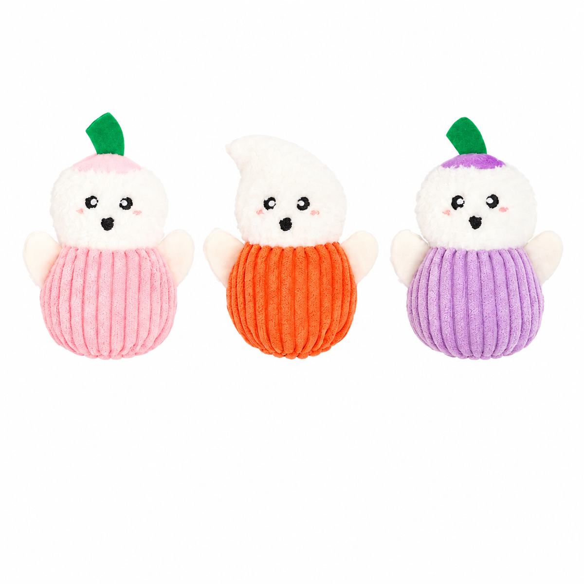 Zippy Paws Halloween Miniz Pumpkin Ghosts 3-Pack