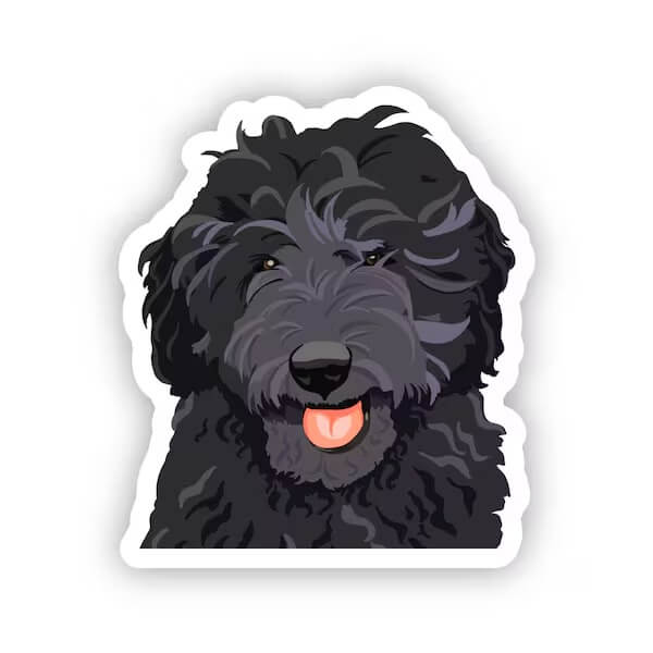 Happy Sploot Designs Vinyl Sticker - Black Goldendoodle