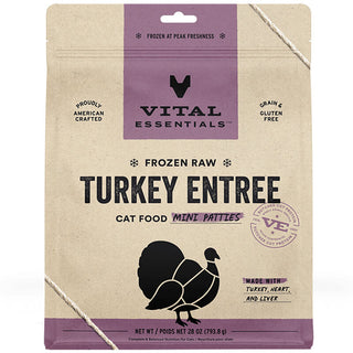 Vital Essentials Cat Frozen Raw Mini Patties Turkey