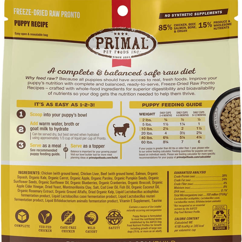 Primal Freeze Dried Pronto Puppy Chicken & Salmon