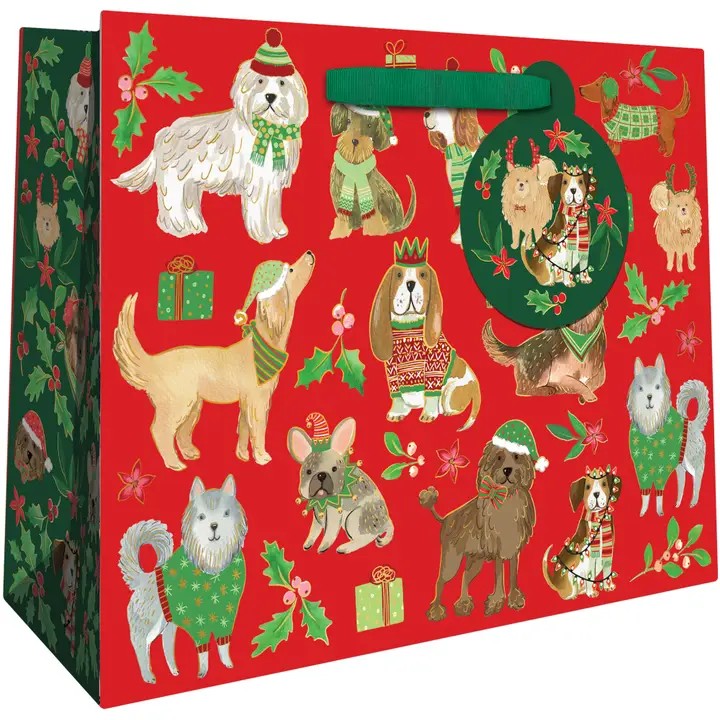 Jillson Roberts Canine Christmas Medium Gift Tote
