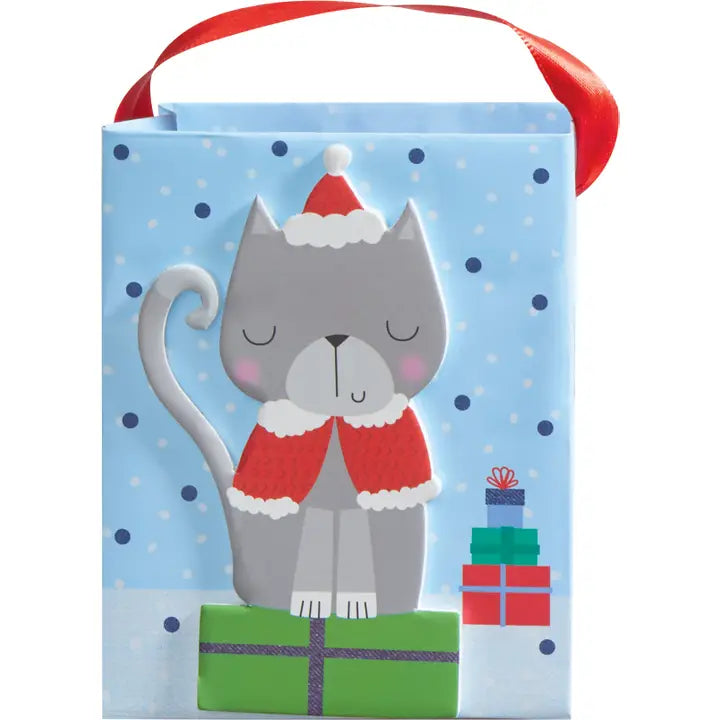 Jillson Roberts Kitty Christmas Tiny Gift Tote