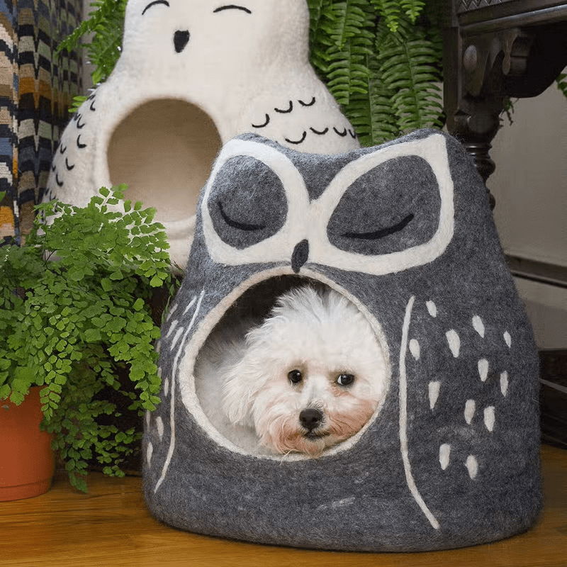 Karma Cat Owl Wool Pet Cave