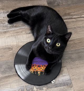 Crochet Kitty Halloween Record Mat - Smashing Pumpkittens