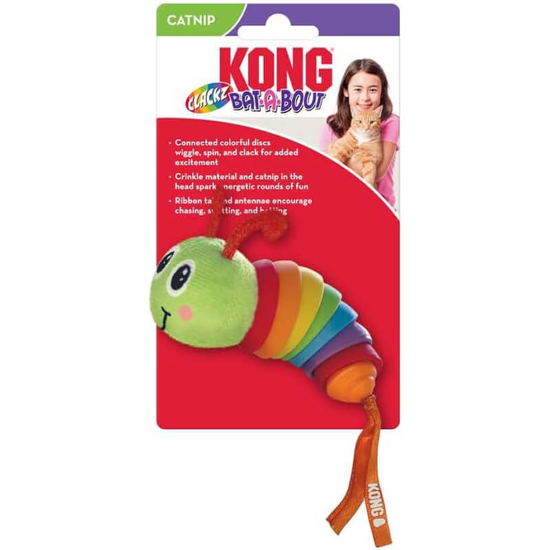 Kong Cat Bat-A-Bout Clackz Caterpillar