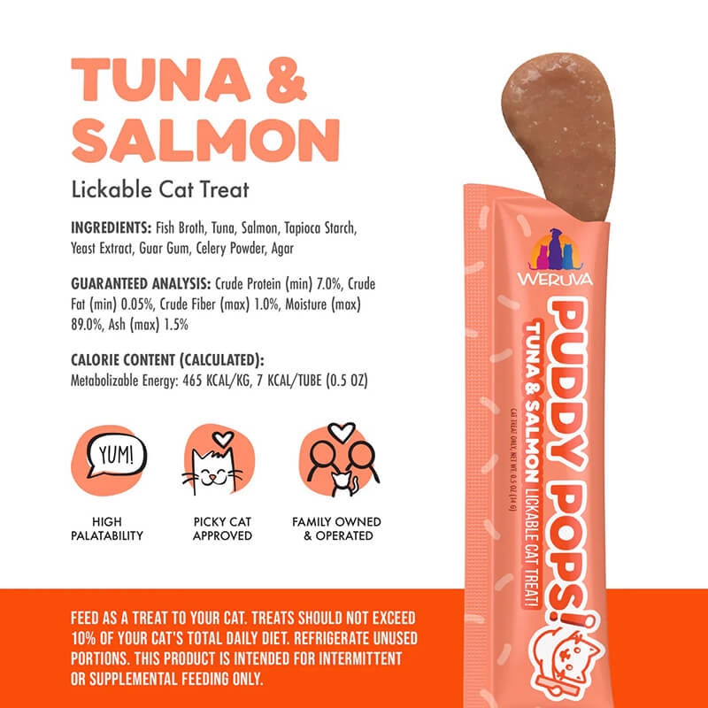 Weruva Puddy Pops Lickable Treat Tuna & Salmon 5-Pack